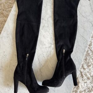 Sam Edelman Kent Black Over-The-Knee Faux Suede Boots Size 8